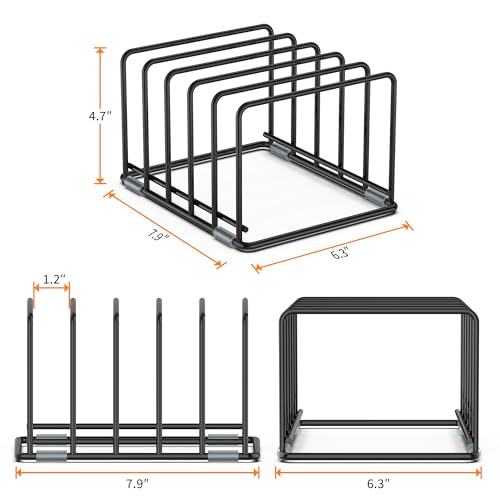 Cutting Board Organizer, Kitchen Cabinet Organizer, Divided Rack with 5 Slots for Baking Trays, Cutting Boards - Cookie sheet Organizer Inside Cabinet, Baking Sheets Holder (medium) - style: 1PC(Medium)