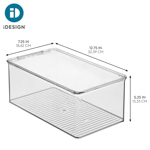 iDesign Stackable Shoe Box - Plastic Shoe Box with Hinged-Lid - Clear - Made in USA - style: Pack of 1