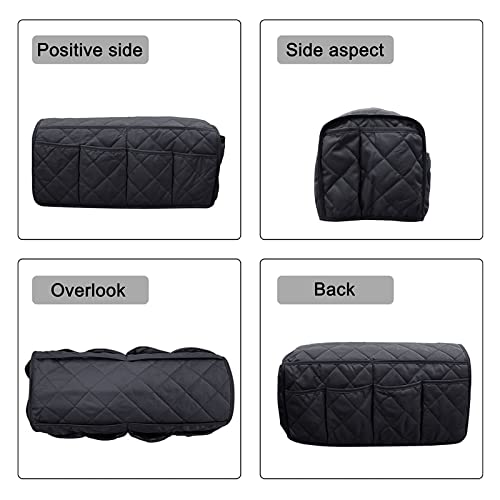 Armchair Caddy,Non Slip Sofa Armrest Organizer, Couch Armrest Remote Control Holder,Waterproof Recliner Arm Caddy with 14 Pockets for Cell Phone TV Remote Control - color: Black
