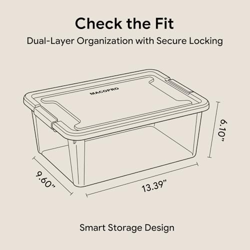 MACOPRO 17QT Craft Storage Box with 2 Removable Caddy Trays, Clear Stackable Plastic Organizer with Lid for Art Supplies, Beads, Sewing Tools, Pens & Kids Toys (White, 1Pack-2-in-1) - size: 1Pack-2-in-1