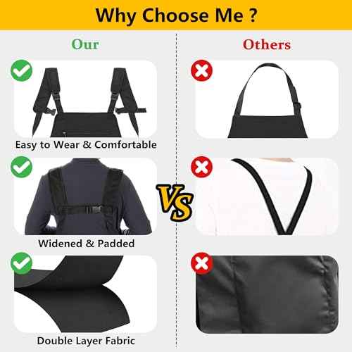 Professional Cleaning Apron for Housekeeping, Water-resistant Cleaning Apron with Multiple Pockets for Women and Men, Adjustable Waist Apron for Cleaning Work Tools, Black