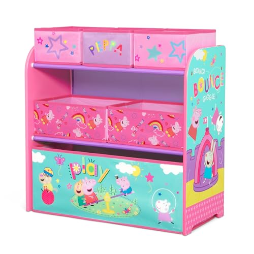 Delta Children - Peppa Pig Design & Store 6 Bin Toy Storage Organizer - Greenguard Gold Certified, Pink - color: Peppa Pig