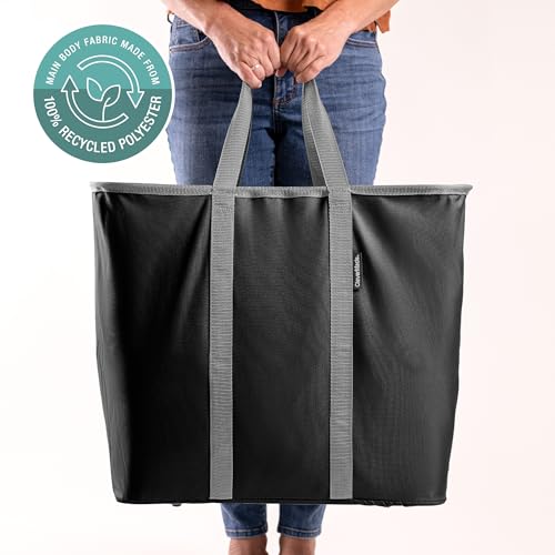 CleverMade Collapsible Laundry Caddy – Foldable Laundry Hamper & Tote, XXL 64L Pop-Up Laundry Basket with Handles, Space-Saving Laundry Organizer for Home, Dorm, Closet & Travel, 2 Pack - Black Gray - color: Black Gray