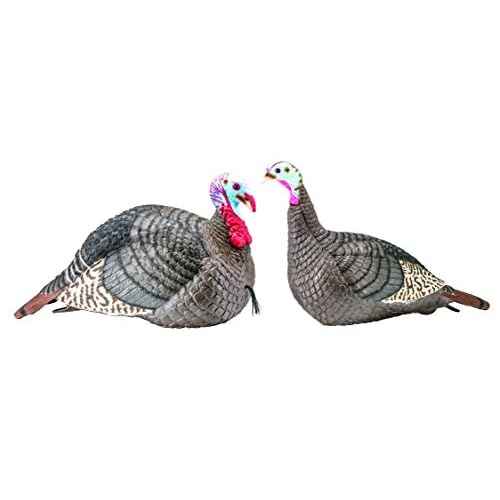 Hunters Specialties HS Strut Lite Jake & Feeding Hen Turkey Foldable Hollow Relaxed Body Realistic 2-Pack Couple Flock Combo Decoys
