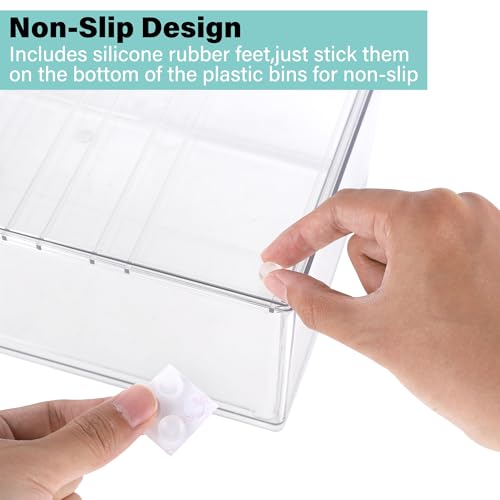 Prsildan Stackable Clear Makeup Organizer Acrylic Storage Drawers with 2 Drawers for Vanity Bathroom Office Desk Modular Drawer System for Cosmetics Jewelry Toiletries Home Organization - style: Style2-2Drawers