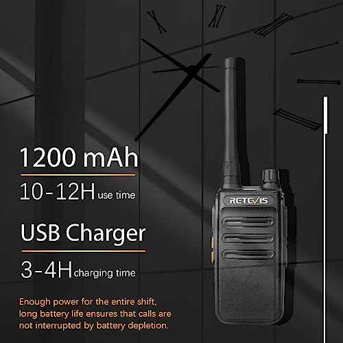 Retevis RB87 2 Way Radio Long Range, Walkie Talkies with Shoulder Mic, Rugged,for Adults, Two Way Radio for Construction Police School Security(4 Pack)