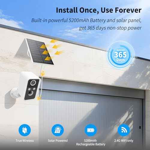 Security Cameras Wireless Outdoor 2 Pack, Wi-Fi Camera Outdoor Wireless for Home Security Outside, Motion Detection, Spotlight, Siren, Alexa Compatible, Only 2.4G Wi-Fi