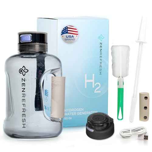 50 Oz Hydrogen Water Bottle, 2025 New SPE/PEM Technology, Large Gym Hydrogen Bottles, Travel Hydrogen Water Bottle Generator With Straw & Additional Cap, USA Brand, Up to 1800 ppb - Black