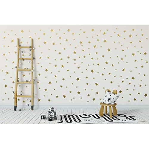 Gold Stars Wall Decal Stickers Removable Home Decoration Easy to Peel Stick Painted Walls Metallic Vinyl Polka Decor Sticker for Baby Kids Nursery Bedroom (Pack of 166)