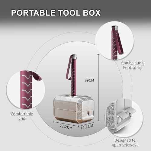 Thor Hammer Tool Set,28 Piece Daily Repair Filled Household Tool Case,Home Hand Tools,Thor Hammer Tool Box Set for DIY and Woodworking,Holiday Present