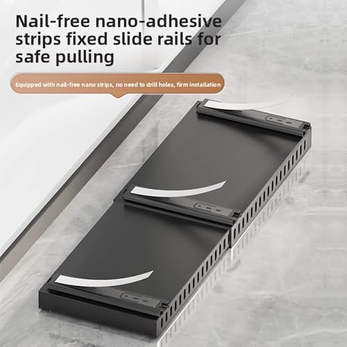 pots and pans organizer under cabinet,pot lid organizers inside cabinet holders for kitchen,Horizontal and vertical pulling modes,Can be extended and adjusted (Black horizontal pull-out) - size: Black horizontal pull-out