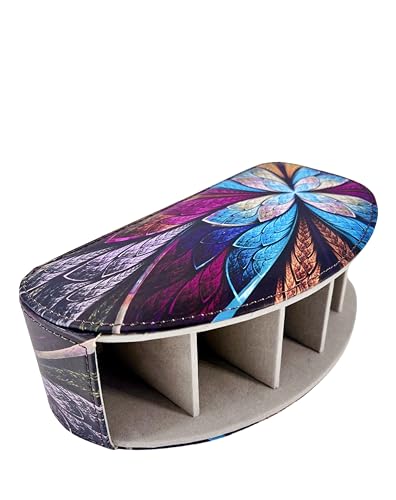 PU Leather Remote Control Holder,Universal TV Remote Organizer with 5 Compartments,Desktop or Bedside Table Organizer for TV,DVD,Blu-Ray,Gaming, and Streaming Remotes,Glasses and Accessories(Pansy)