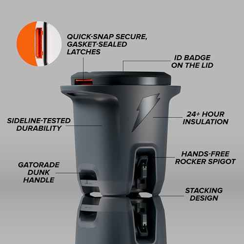 Gatorade Hydration Cooler, 6 Gallon, Grey
