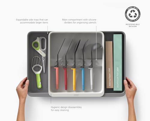 Joseph Joseph DrawerStore Expanding Utensil and Gadget Organizer, Expandable Tray for Kitchen Drawer, Recycled Plastic - size: Expandable, style: Utensils Organizer