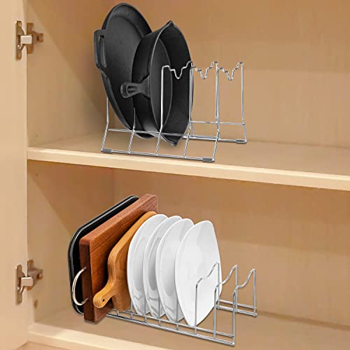 Pot Lid Organizer, Kitchen Pot Lid Rack Holder, Rest Cutting Board, Baking Sheet, Stainless Steel (Silver, 1) - color: Silver