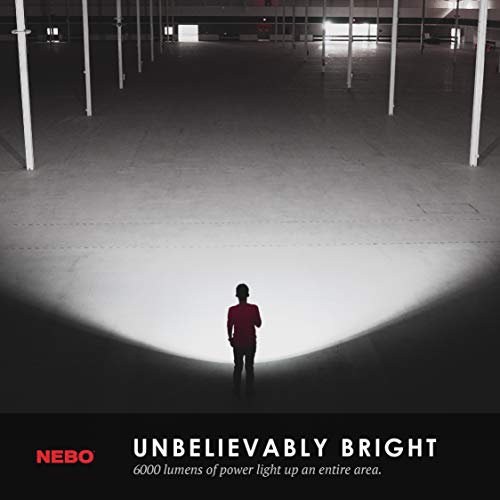 NEBO Redline 6K Rechargeable Flashlight | 6000 Lumens, 4 Light Modes, Durable Metal & Waterproof, Bright Tactical Light for Camping, Hunting & EDC, Includes Charging Cable
