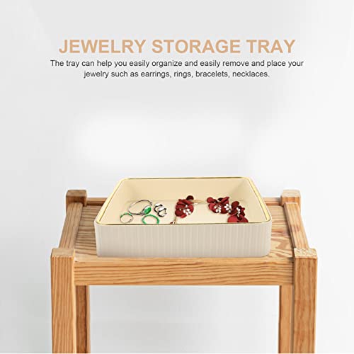 Cabilock Decorative Trinket Plate Elegant Key Tray Organizer for Entryway Small Jewelry Storage Dish Smooth Edges Versatile Density Board Design for Home Office Use