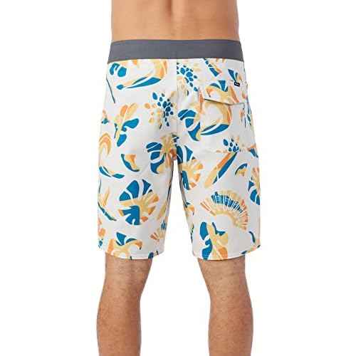 O'NEILL Men's 19 Inch Split Print Boardshorts - Quick Dry Swim Trunks for Men with Fabric and Pockets