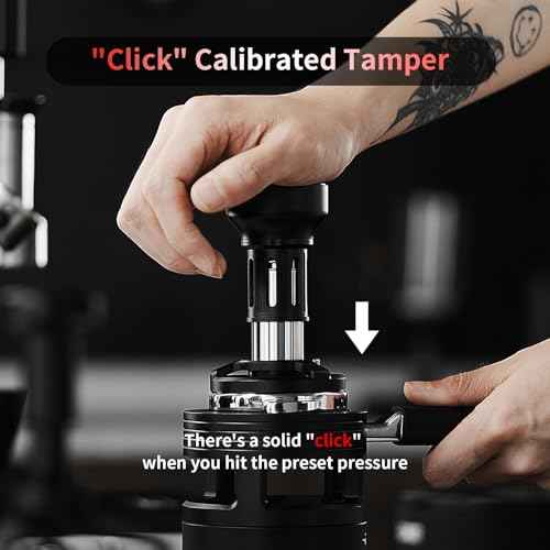 MHW-3BOMBER Espresso Tamper, 54mm-Spring-Loaded Coffee Tamper with Sound Feedback, Barista 54mm Tamper for Breville, Tamper for Espresso Machine,Thread Base YU Series, T6147-OS