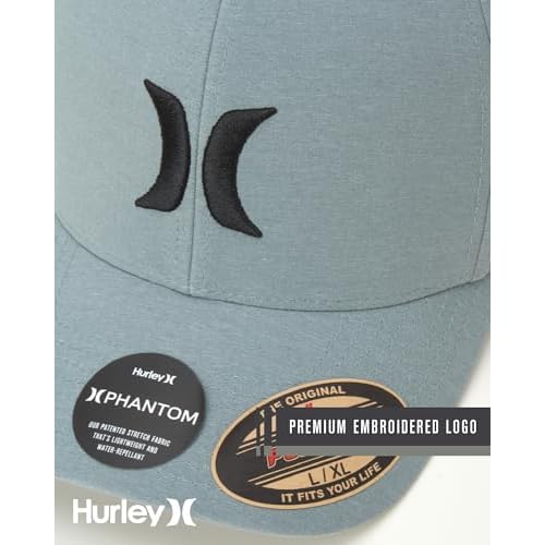 Hurley Men's Caps - Flexfit and Quick-Dry Phantom Curved Baseball Caps for Men - Classic Mens Trucker Hats (S-XL)