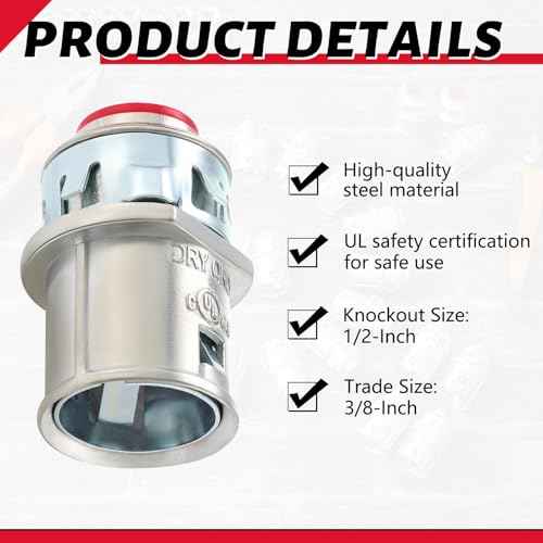 Metal-Clad Cable Connectors Zinc Electrical Conduit Connector 3/8" Snap in Connectors for Steel and Aluminum Cable (35 Pack)