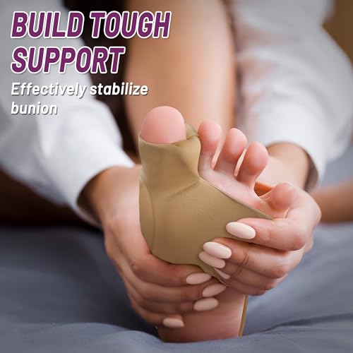 Bunion Corrector Sleeve, Breathable Bunion Big Toe Alignment Splint with Anti-Slip Heel Grip,4 Sizes,Extra Thick Gel Pads & Adjustable Straps for Hallux Valgus Comfort.