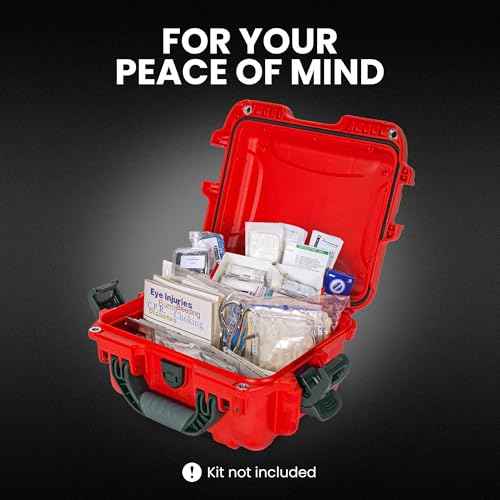 NANUK 905 Waterproof First Aid Case Empty ? Durable, Medical First Aid Organizer Case, IP67-Rated, Dustproof, Impact-Resistant, and Floats (9.4" x 7.4" x 5.5") ? Red