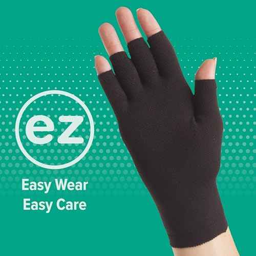 Juzo 2301 Seamless Compression Glove with Open Finger Slots, Black, Small