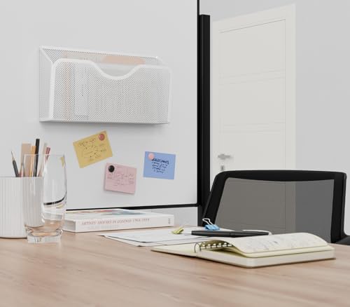 JANE EYRE Magnetic File Holder - 3PCS Paper File Mail Organizer No Drilling Magazine Paper Document Organizer for Cabinets Office Whiteboard - color: White