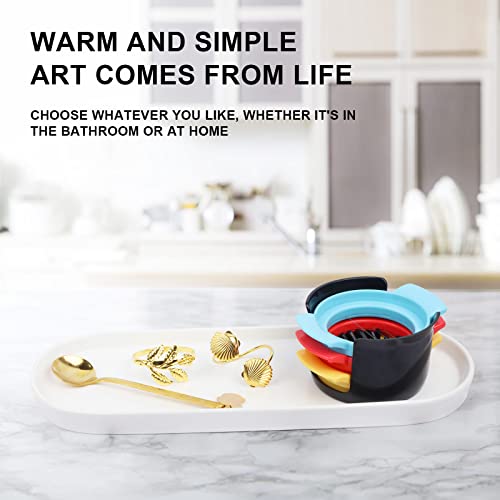 Ceramic Sink Tray, Suit for Bathroom Counter, Bathtub, Cosmetics Dish, Candle, Perfume Shampoo Liquid Soap Tray Simple Style Design Suit for Bathroom and Kitchen (2pcs White) - color: 2pcs White