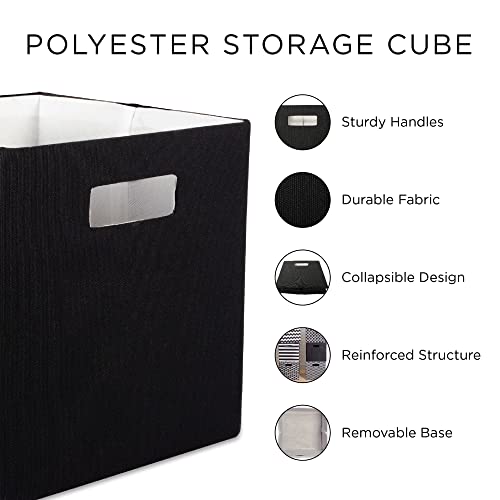 DII Poly-Cube Storage Collection Hard Sided, Collapsible Solid, Small, Off White (Pack of 2) - color: Off White, size: Small Square, 11x11x11" (Pack of 2)