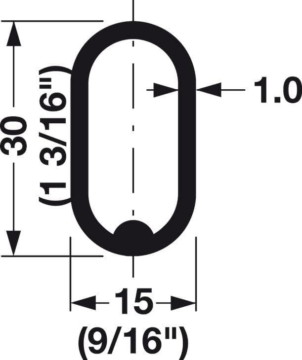 Oval Closet Rod with End Supports (Satin Nickel, Custom 12-30 Inches)