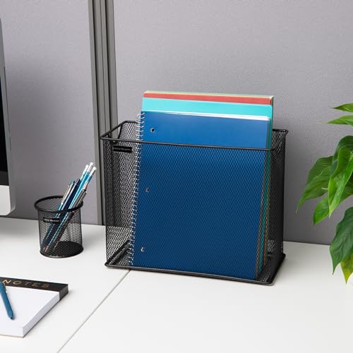 Mind Reader Vertical File Storage, Desktop Organizer, Hanging Files, Office, Metal Mesh, 12.25" L x 5.5" W x 10" H, Black (Pack of 6) - size: 12.25 x 5.5 x 10 (Pack of 6)