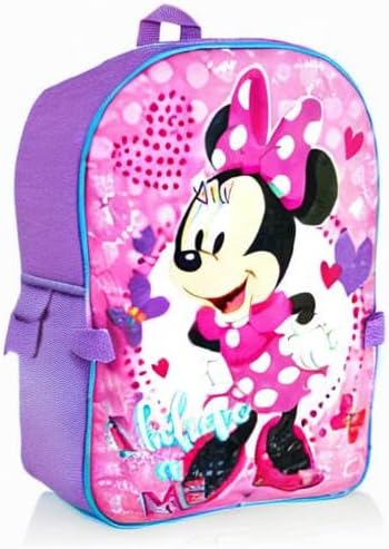 Disney Minnie Mouse Backpack with Lunch Box for Girls 5 Pc Bundle ~ Deluxe 16" Minnie Bag, Insulated Lunch Bag, Stickers, and More (Minnie Mouse School Supplies)