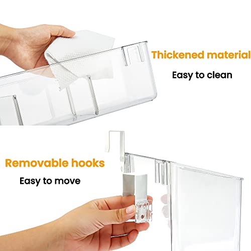 vacane Hanging Basket with Removable Hooks, Plastic Over Cabinet Door Organizer for Organizing Over the Cabinet Organizer Holder for Kitchen, Pantry, Bathroom-Hang Outside or Inside Door-4 Pack - style: 4 Pack