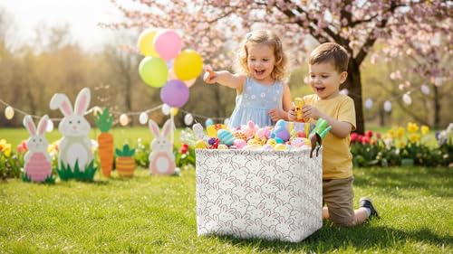 Rectangle Easter Gift Basket Empty,Bunny Easter Basket,Books Box,Room Decor(Bunny) - color: Bunny