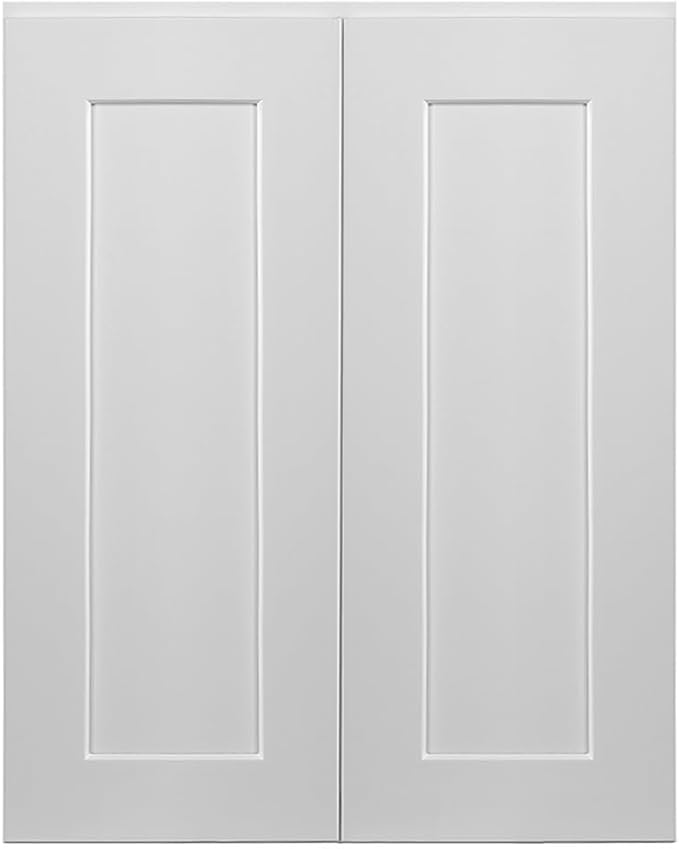 Design House Brookings Shaker Unassembled Wall Kitchen Cabinet W2430, 24 W x 12 D x 30 H, Painted White, Solid Wood, Design House, 561720