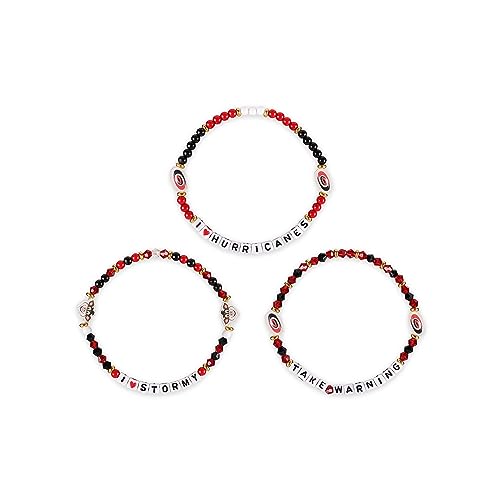 FOCO NHL unisex-adult NHL Team Logo Officially Licensed 3-Pack Beaded Friendship Bracelets