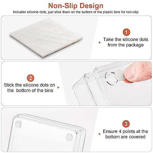 SMARTAKE 6 PCS Clear Plastic Drawer Organizers Set, Large Size Non-Slip Desk Drawer Organizer, Versatile Bathroom and Vanity Drawer Organizer Trays for Makeup, Bedroom, Office, Kitchen Utensils - style: 6 Pcs 9" x 6" x 2"