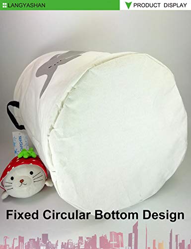 LANGYASHAN Laundry Basket Canvas Fabric Collapsible Organizer Basket for Storage Bin Toy Bins Gift Baskets Bedroom Clothes Children Nursery Hamper (Elephant) - color: Elephant