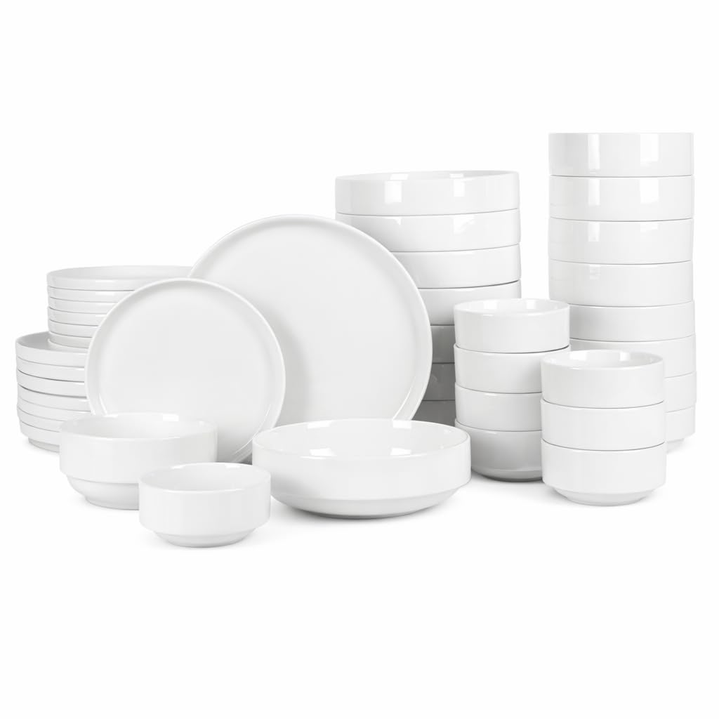 Gibson Home Zen Buffetware 39 Piece Dinnerware Set, White