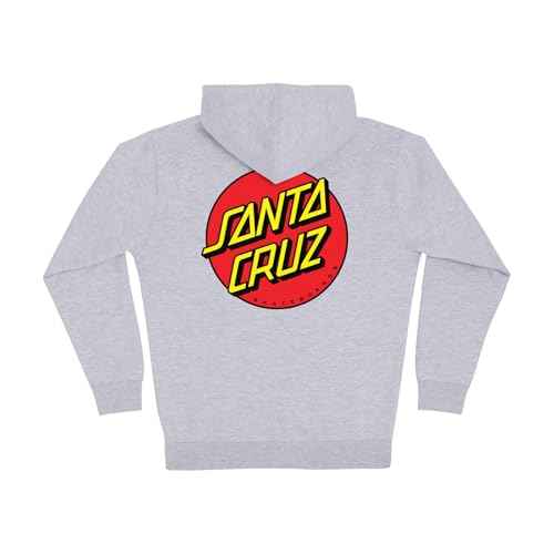 SANTA CRUZ Classic Dot Zip Hooded Heavyweight Sweatshirt Grey Hthr Lg Mens