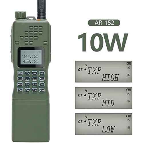 Baofeng AR-152 Military Grade 10 watt Ham Walkie Talkies for Adults,Long Range Rechargeable Tactical Radio with Green Speaker Mic and Tactical Antenna Full baofeng Accessories