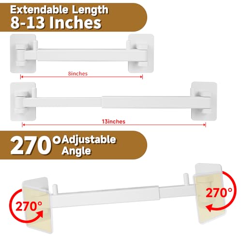 SZZSAF RV Shower Corner Storage Bar Base Angle and Adjustable Rod Length Bottom White Corner Stand, Suitable for Fixing Toilets and bathrooms in RV (3)