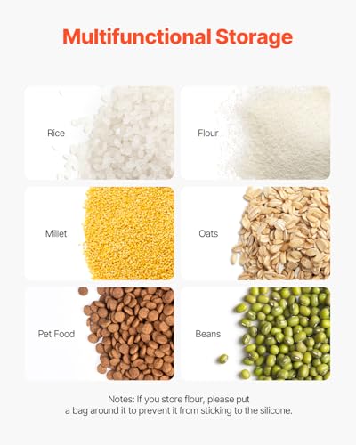 VEVOR 27 Gallon food storage containers 500 Cup Ingredient Bin with Scoop and Sliding Lid Commercial Food Container Ideal for rice storage, dog food container, flour, and sugar containers, White - size: 27 Gallon