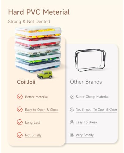 CoiiJoii 3PCS Clear Hard Shell Zipper Case,Portable Cosmetic Bag with Zipper, Diaper Bag Organizing Pouches, Kid's Toy Storage Organizer Bins,Hard Plastic Case, Christmas Storage Bins - size: 3Pcs-Medium