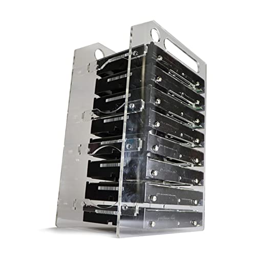 Hard Drive Bay Holder 3.5'' Multi-Layers Hard Disk Bracket HDD Mounting Bracket Kit, Transparent Mechanical Hard Disk Box Storage Organizer Case Rack with Cooling Fan Space (10 Layers) - style: 10 Layers