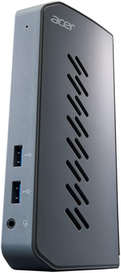 Acer U301 USB 3.0 Dock for Windows | 2 x HDMI Ports | 2 USB 3.1 Gen 1 Ports | 4 USB 2.0 Ports | Gigabit Ethernet | Requires One USB 3.1 Type A or USB 3.1 Type-C on Computer | Gray