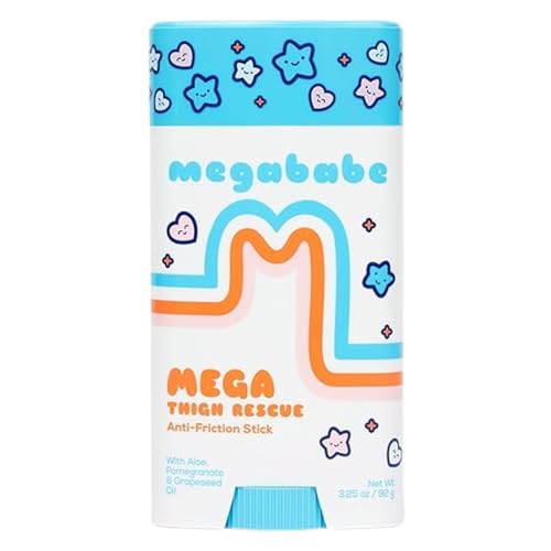 Megababe Mega Thigh Rescue | Jumbo Size Anti-Chafe Stick | Prevents Skin Chafe & Irritation | Thighs, arms, Bra-Lines & More | Summer Vacation Essentials | 3.25oz (Pack of 1)