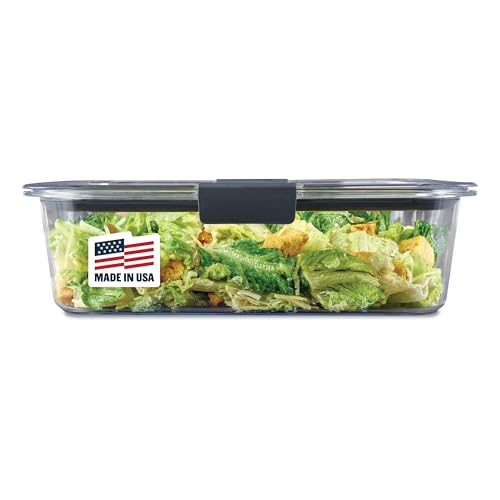 Rubbermaid Brilliance Large Food Storage Container, 9.6 Cup, BPA-Free, Leak-Proof, Clear - size: 9.6 cup